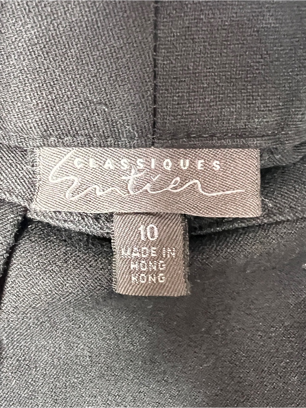 Classiques Entier black straight leg casual Chino pants size 10 B181 - Picture 3 of 4